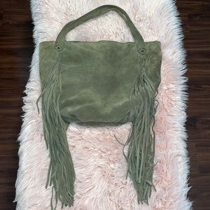 Sorial Suede Fringe Shoulder Bag